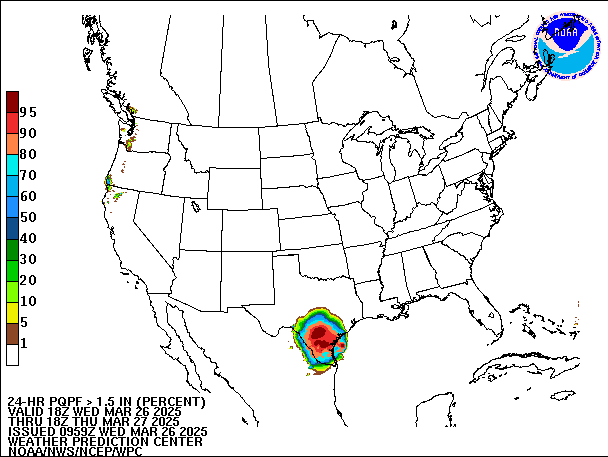 24-Hour PQPF valid 18Z March 27, 2025