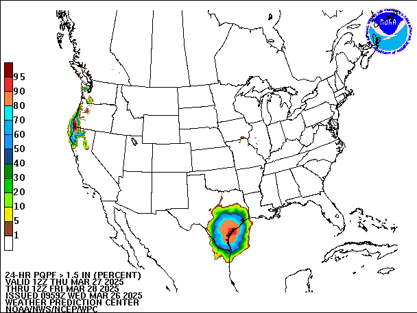 24-Hour PQPF valid 12Z March 28, 2025