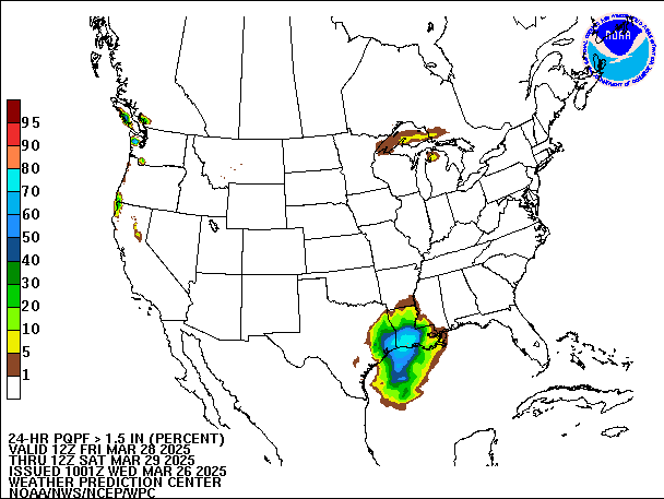 24-Hour PQPF valid 12Z March 29, 2025