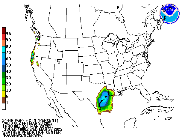 24-Hour PQPF valid 00Z March 29, 2025