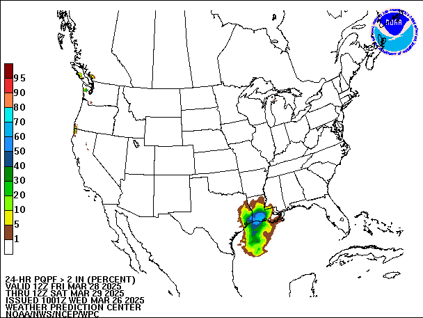 24-Hour PQPF valid 12Z March 29, 2025