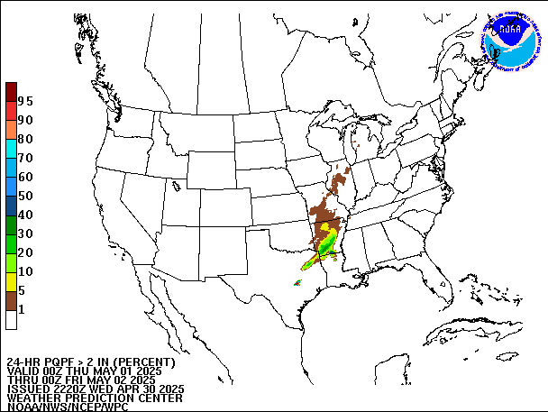 24-Hour PQPF valid 00Z May 2, 2025