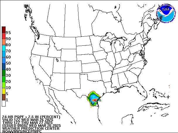 24-Hour PQPF valid 12Z March 27, 2025
