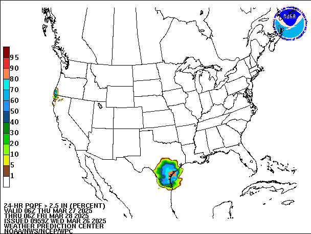 24-Hour PQPF valid 06Z March 28, 2025