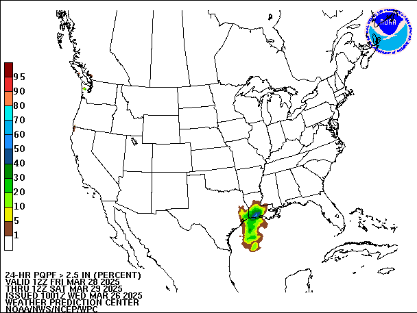24-Hour PQPF valid 12Z March 29, 2025