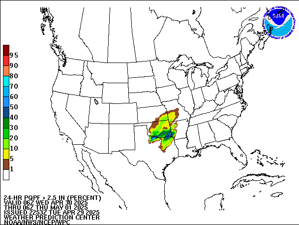 24-Hour PQPF valid 06Z May 1, 2025