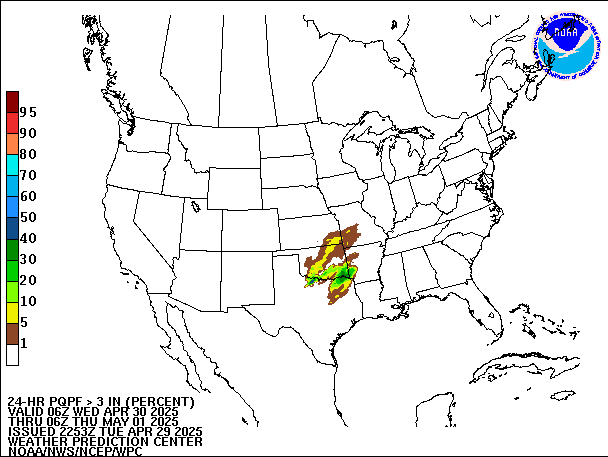24-Hour PQPF valid 06Z May 1, 2025