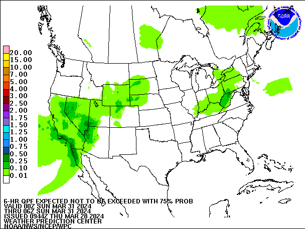 6-Hour 75th
                     Percentile QPF valid 06Z March 31, 2024