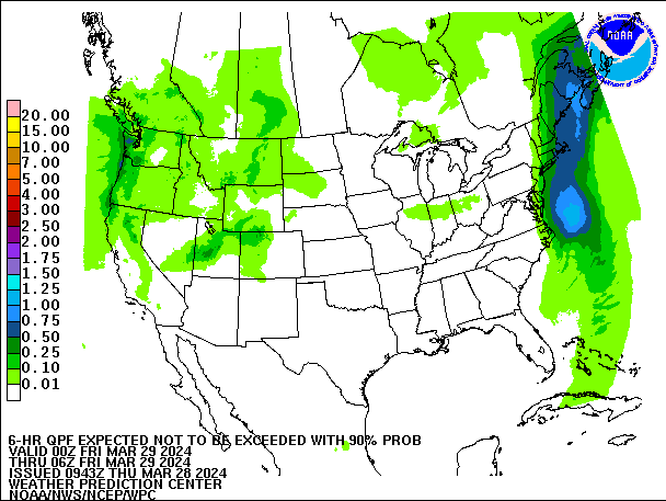 6-Hour 90th
                     Percentile QPF valid 06Z March 29, 2024