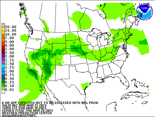 6-Hour 90th
                     Percentile QPF valid 12Z March 31, 2024