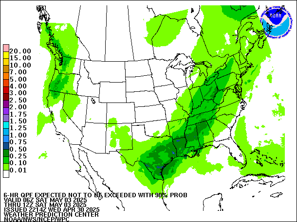 6-Hour 90th
                     Percentile QPF valid 12Z May 3, 2025