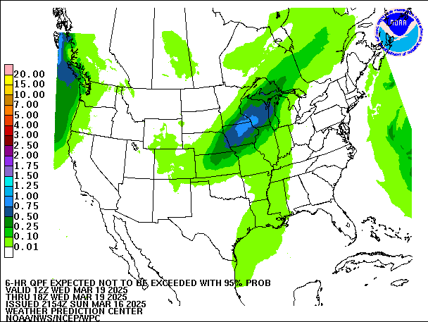 6-Hour 95th
                     Percentile QPF valid 18Z March 19, 2025