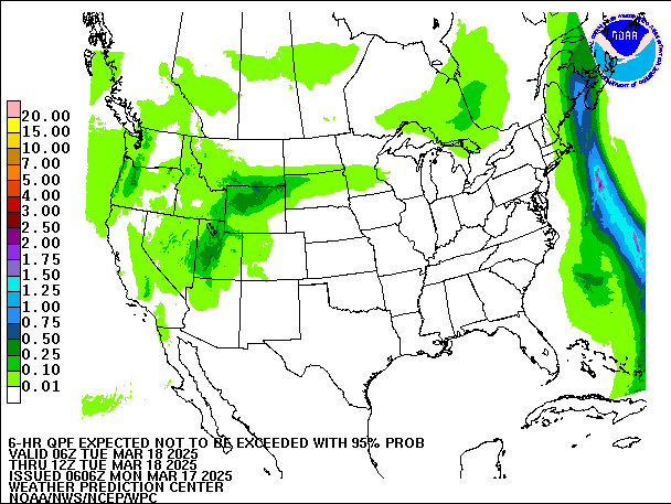 6-Hour 95th
                     Percentile QPF valid 12Z March 18, 2025