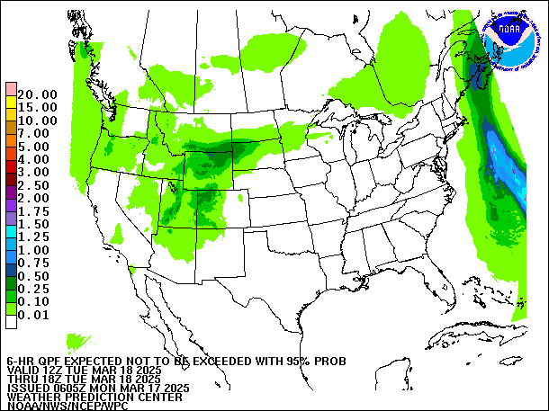 6-Hour 95th
                     Percentile QPF valid 18Z March 18, 2025