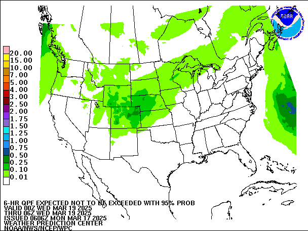 6-Hour 95th
                     Percentile QPF valid 06Z March 19, 2025