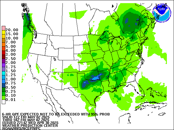 6-Hour 95th
                     Percentile QPF valid 18Z May 2, 2025