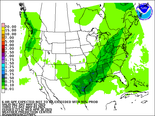 6-Hour 95th
                     Percentile QPF valid 12Z May 3, 2025