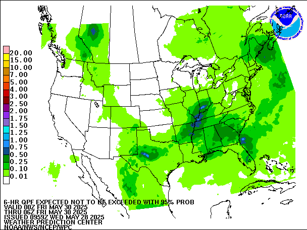 6-Hour 95th
                     Percentile QPF valid 06Z May 30, 2025