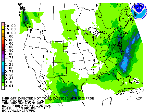 6-Hour 95th
                     Percentile QPF valid 06Z May 31, 2025