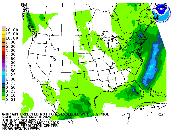 6-Hour 95th
                     Percentile QPF valid 12Z May 31, 2025