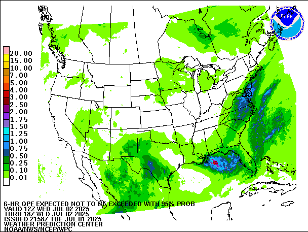 6-Hour 95th
                     Percentile QPF valid 18Z July 2, 2025