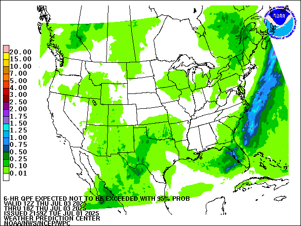 6-Hour 95th
                     Percentile QPF valid 18Z July 3, 2025