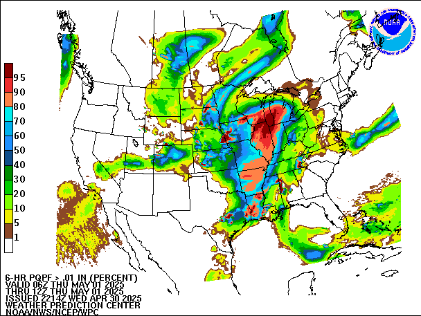 6-Hour PQPF valid 12Z May 1, 2025