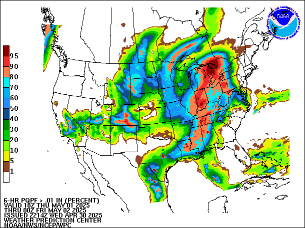 6-Hour PQPF valid 00Z May 2, 2025