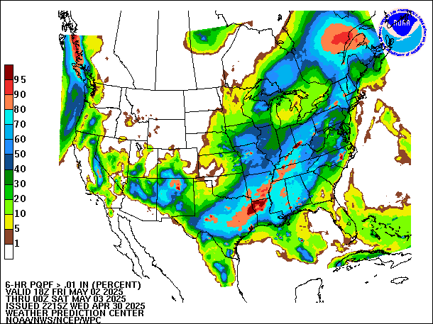 6-Hour PQPF valid 00Z May 3, 2025