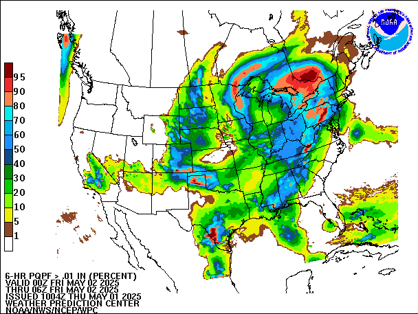 6-Hour PQPF valid 06Z May 2, 2025