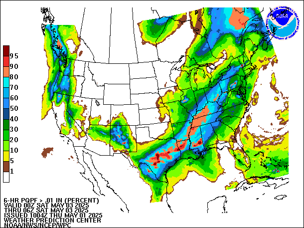 6-Hour PQPF valid 06Z May 3, 2025