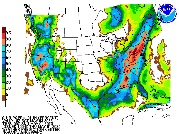 6-Hour PQPF valid 00Z May 4, 2025