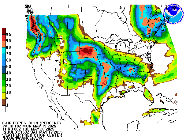 6-Hour PQPF valid 00Z May 20, 2025