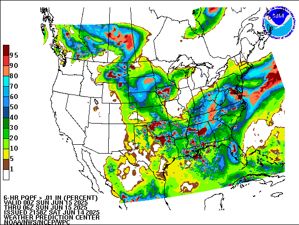 6-Hour PQPF valid 06Z June 15, 2025