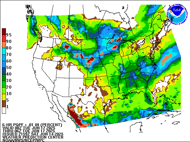 6-Hour PQPF valid 06Z June 17, 2025