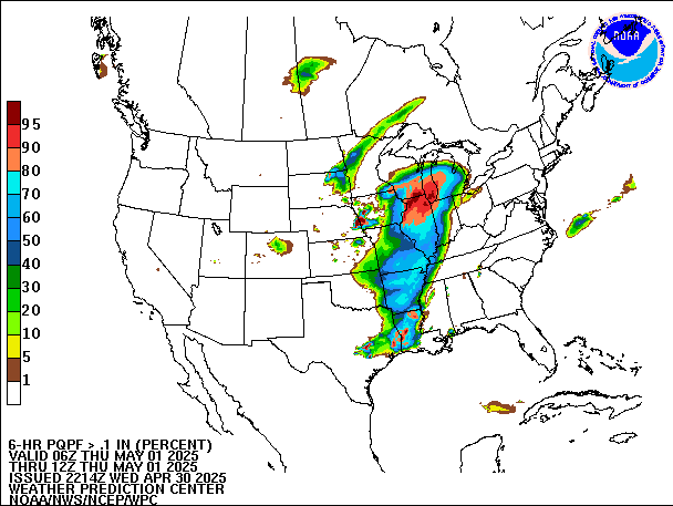 6-Hour PQPF valid 12Z May 1, 2025