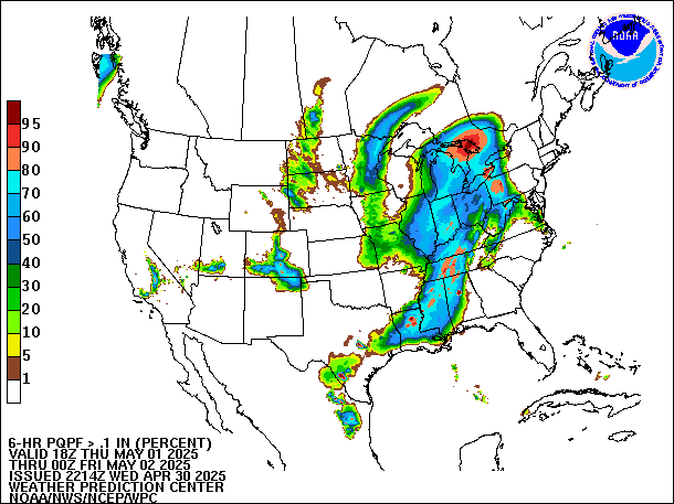 6-Hour PQPF valid 00Z May 2, 2025
