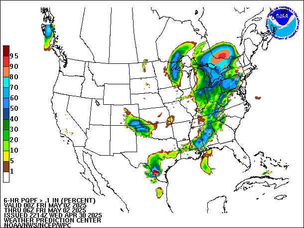 6-Hour PQPF valid 06Z May 2, 2025