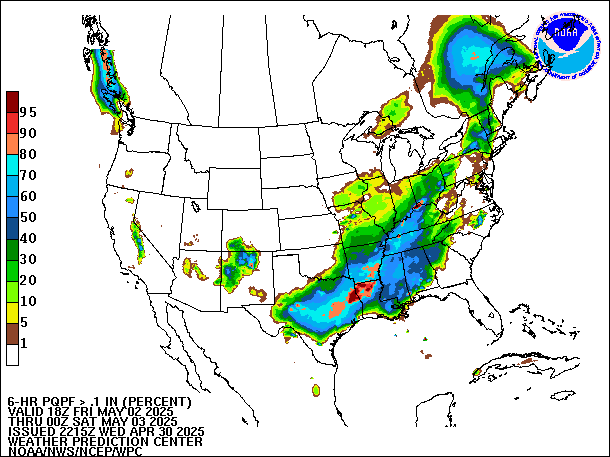 6-Hour PQPF valid 00Z May 3, 2025
