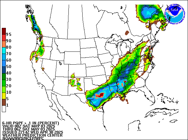6-Hour PQPF valid 06Z May 3, 2025