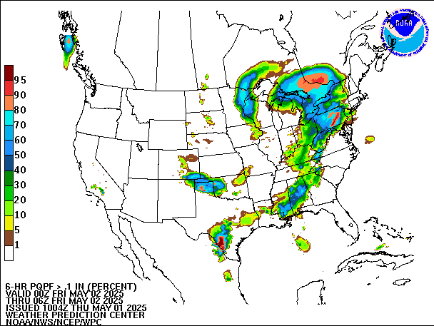 6-Hour PQPF valid 06Z May 2, 2025