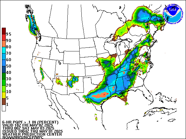 6-Hour PQPF valid 00Z May 3, 2025