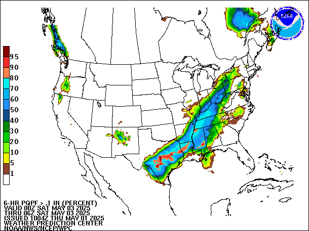 6-Hour PQPF valid 06Z May 3, 2025