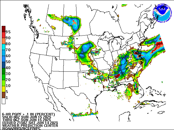 6-Hour PQPF valid 06Z June 15, 2025