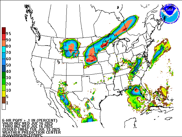 6-Hour PQPF valid 06Z July 16, 2025