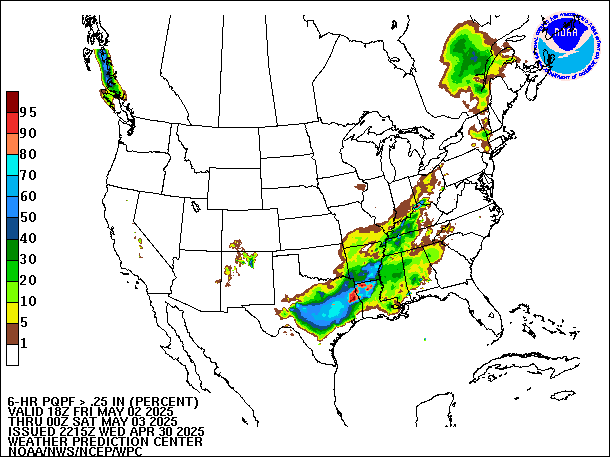 6-Hour PQPF valid 00Z May 3, 2025