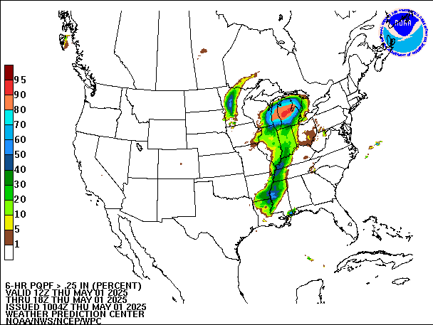 6-Hour PQPF valid 18Z May 1, 2025
