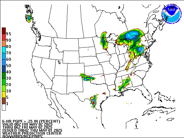 6-Hour PQPF valid 06Z May 2, 2025
