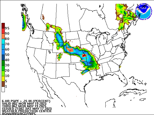 6-Hour PQPF valid 06Z May 19, 2025