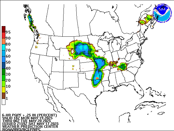 6-Hour PQPF valid 00Z May 20, 2025